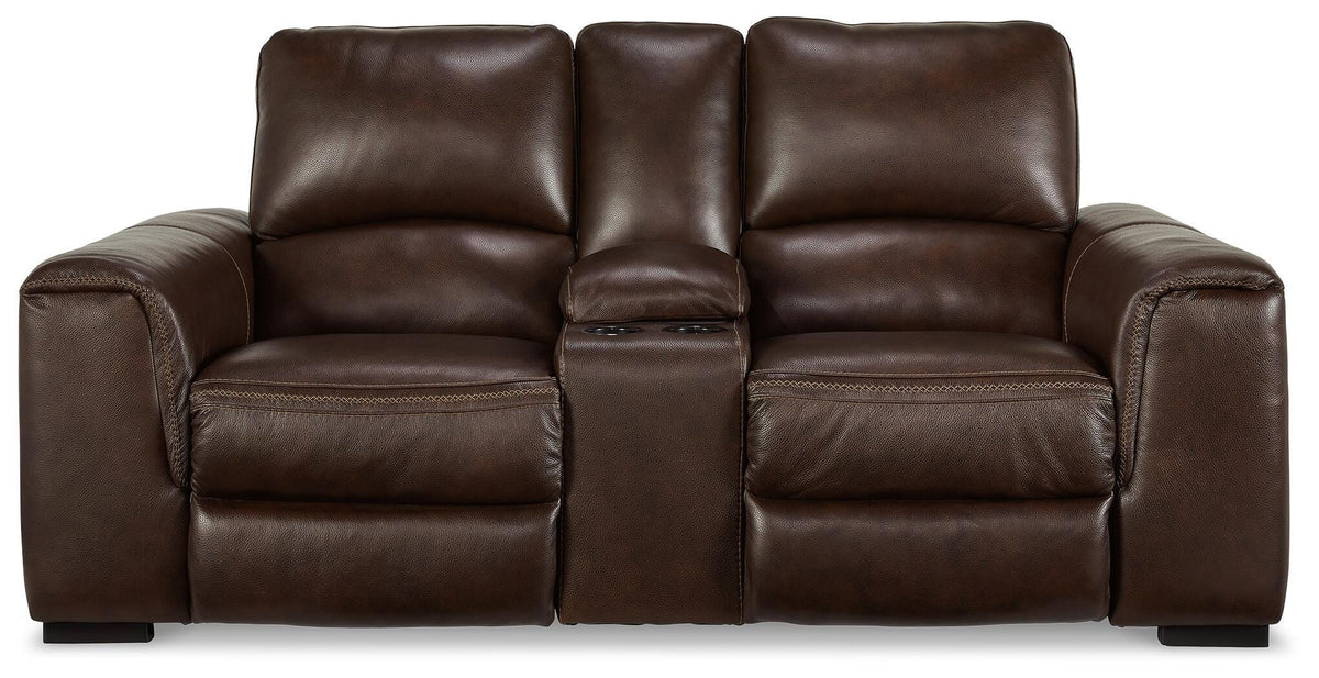 Alessandro Power Reclining Loveseat with Console - U2550218 - product view or room setting; only loveseat included (supplier image 4)