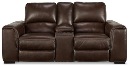 Alessandro Power Reclining Loveseat with Console - U2550218 - product view or room setting; only loveseat included (supplier image 4)
