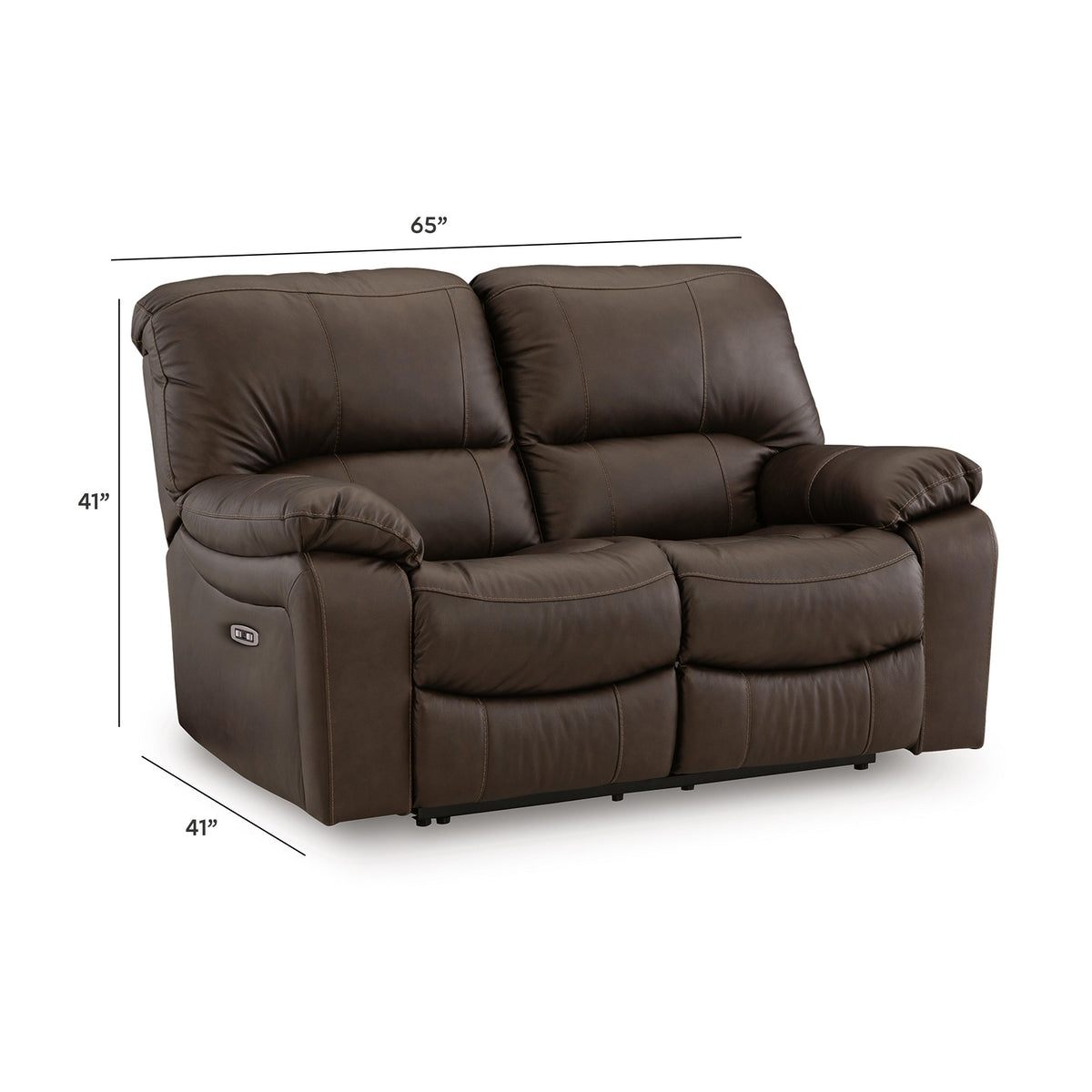Leesworth Power Reclining Loveseat - U4380874 - approximate manufacturer dimensions (supplier image 11)