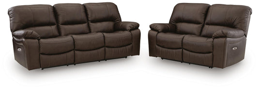 Leesworth sofa and loveseat set, Dark Brown, U43808U1: original manufacturer image; only listed sofa and loveseat included. Castillo Furniture, Philadelphia.