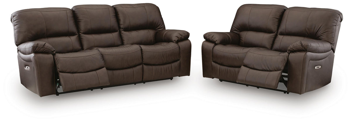Leesworth sofa and loveseat set, Dark Brown, U43808U1: original manufacturer image; only listed sofa and loveseat included. Castillo Furniture, Philadelphia.