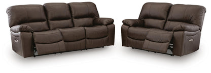 Leesworth sofa and loveseat set, Dark Brown, U43808U1: original manufacturer image; only listed sofa and loveseat included. Castillo Furniture, Philadelphia.