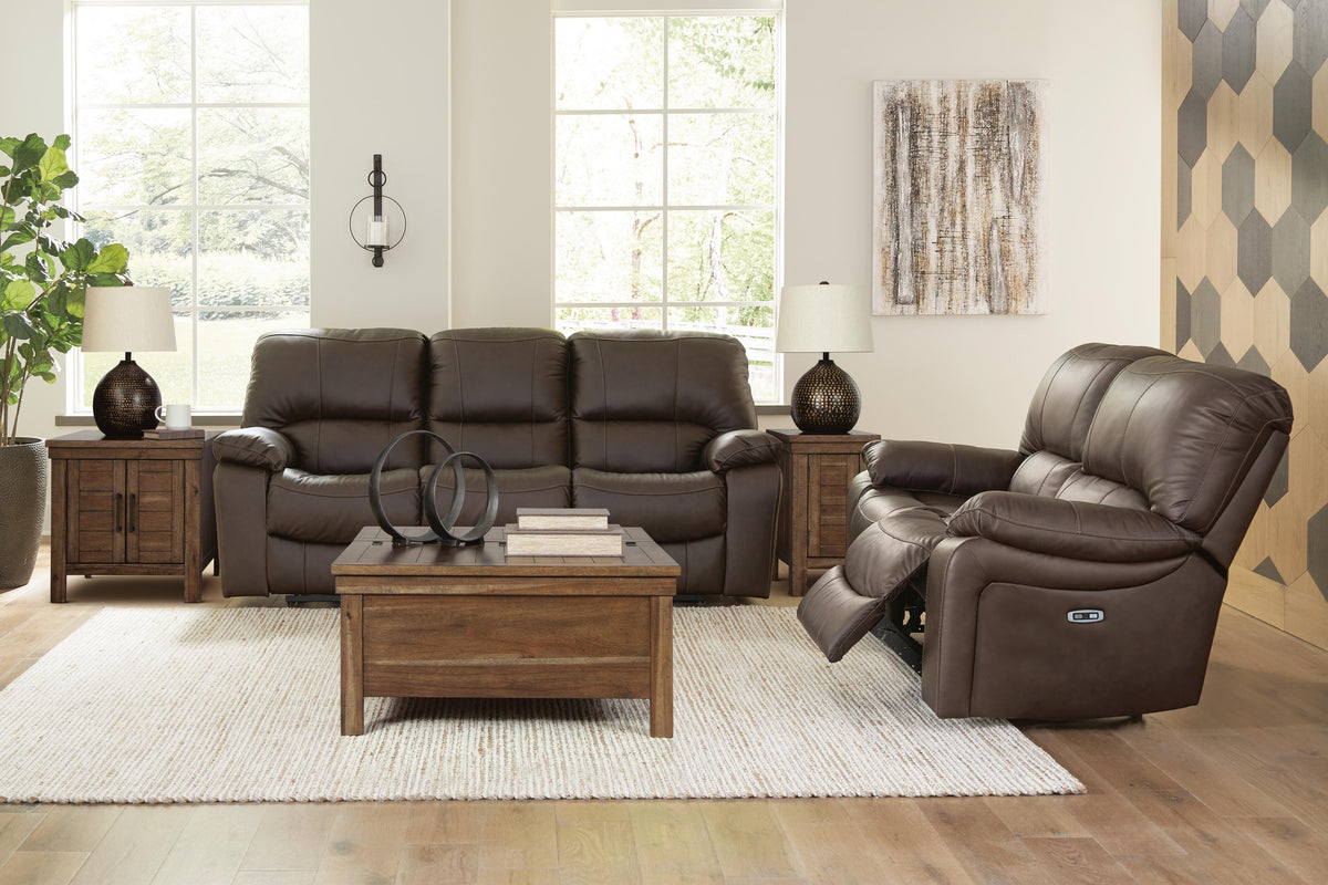 Leesworth sofa and loveseat set, Dark Brown, U43808U1: original manufacturer image; only listed sofa and loveseat included. Castillo Furniture, Philadelphia.