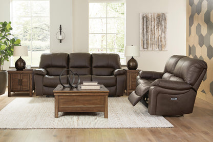 Leesworth sofa and loveseat set, Dark Brown, U43808U1: original manufacturer image; only listed sofa and loveseat included. Castillo Furniture, Philadelphia.