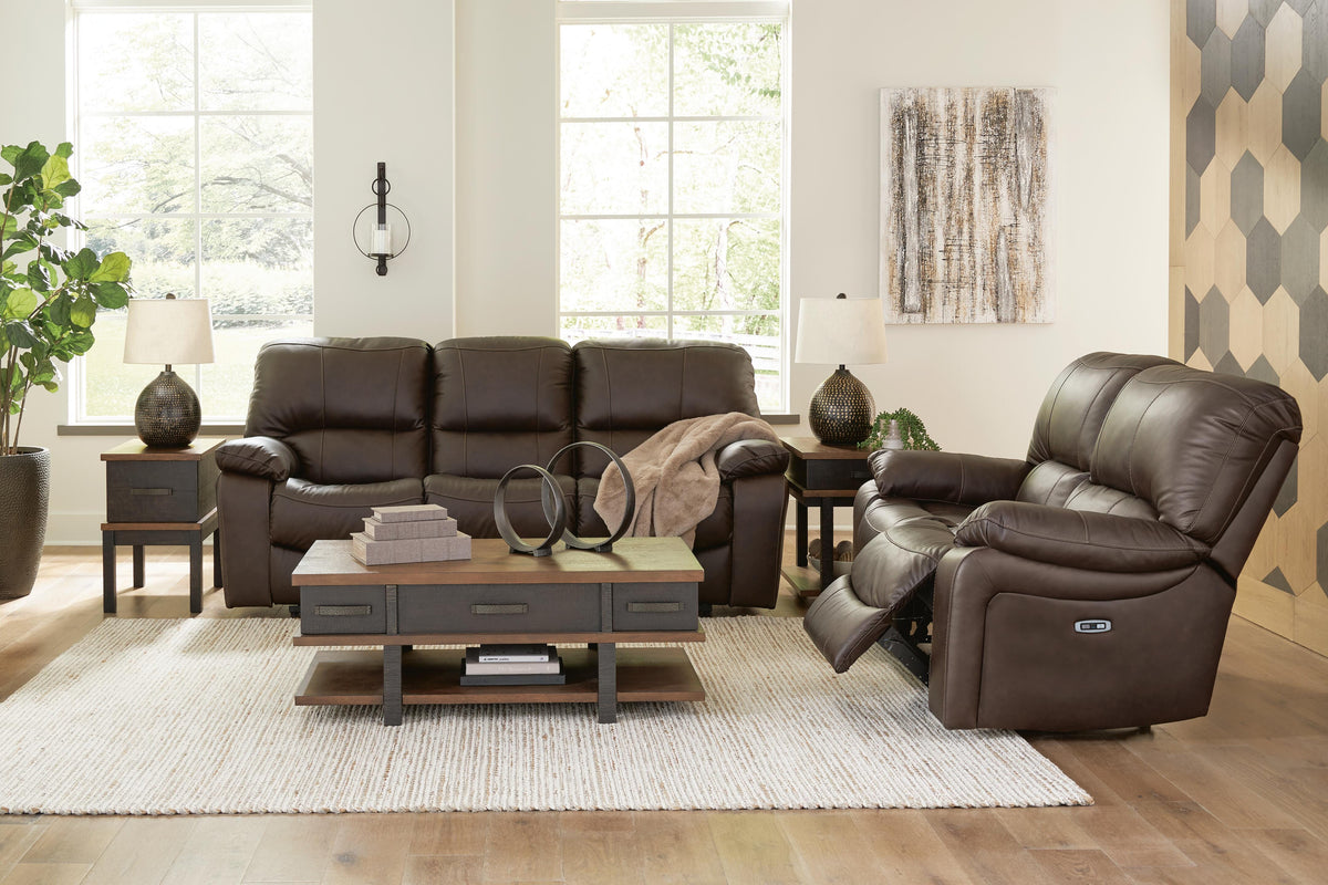 Leesworth sofa and loveseat set, Dark Brown, U43808U1: original manufacturer image; only listed sofa and loveseat included. Castillo Furniture, Philadelphia.