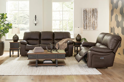 Leesworth sofa and loveseat set, Dark Brown, U43808U1: original manufacturer image; only listed sofa and loveseat included. Castillo Furniture, Philadelphia.