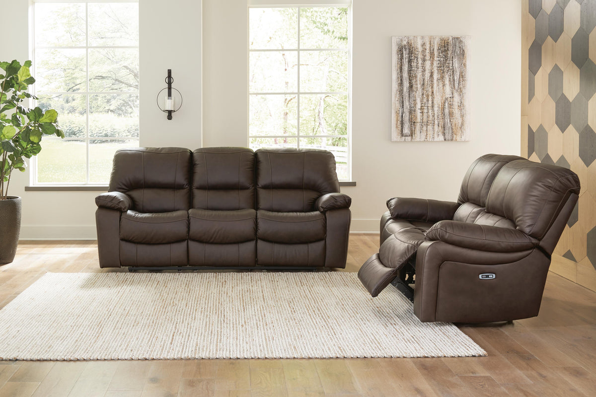Leesworth sofa and loveseat set, Dark Brown, U43808U1: original manufacturer image; only listed sofa and loveseat included. Castillo Furniture, Philadelphia.