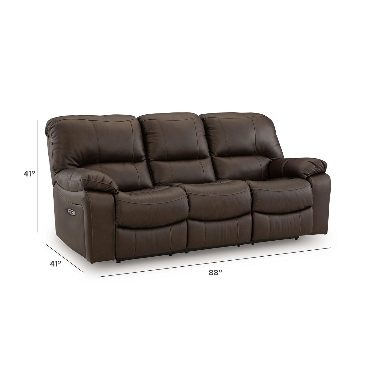 Leesworth Power Reclining Sofa - U4380887 - approximate manufacturer dimensions (supplier image 11)