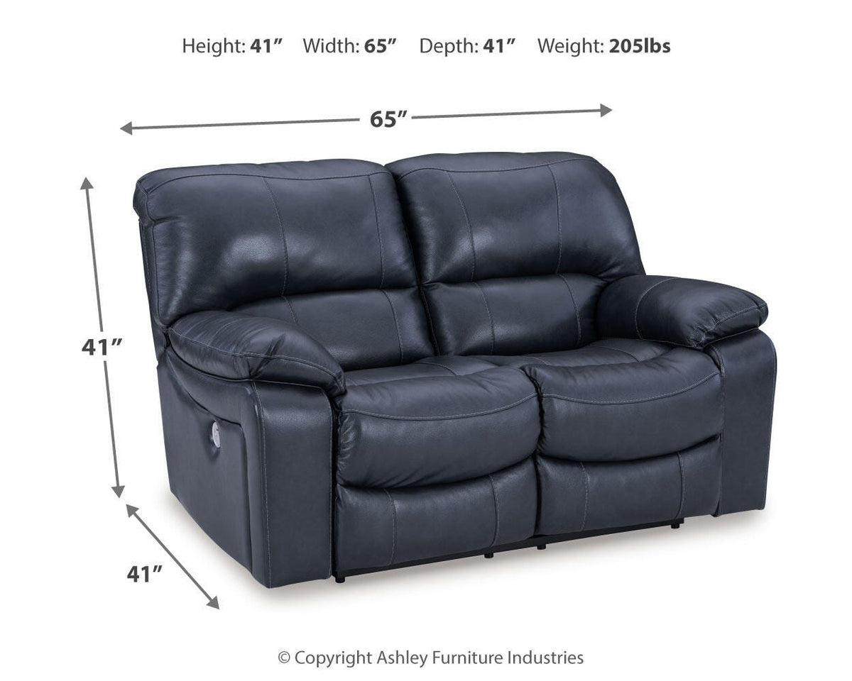 Leesworth Power Reclining Loveseat - U4380974 - approximate manufacturer dimensions (supplier image 15)