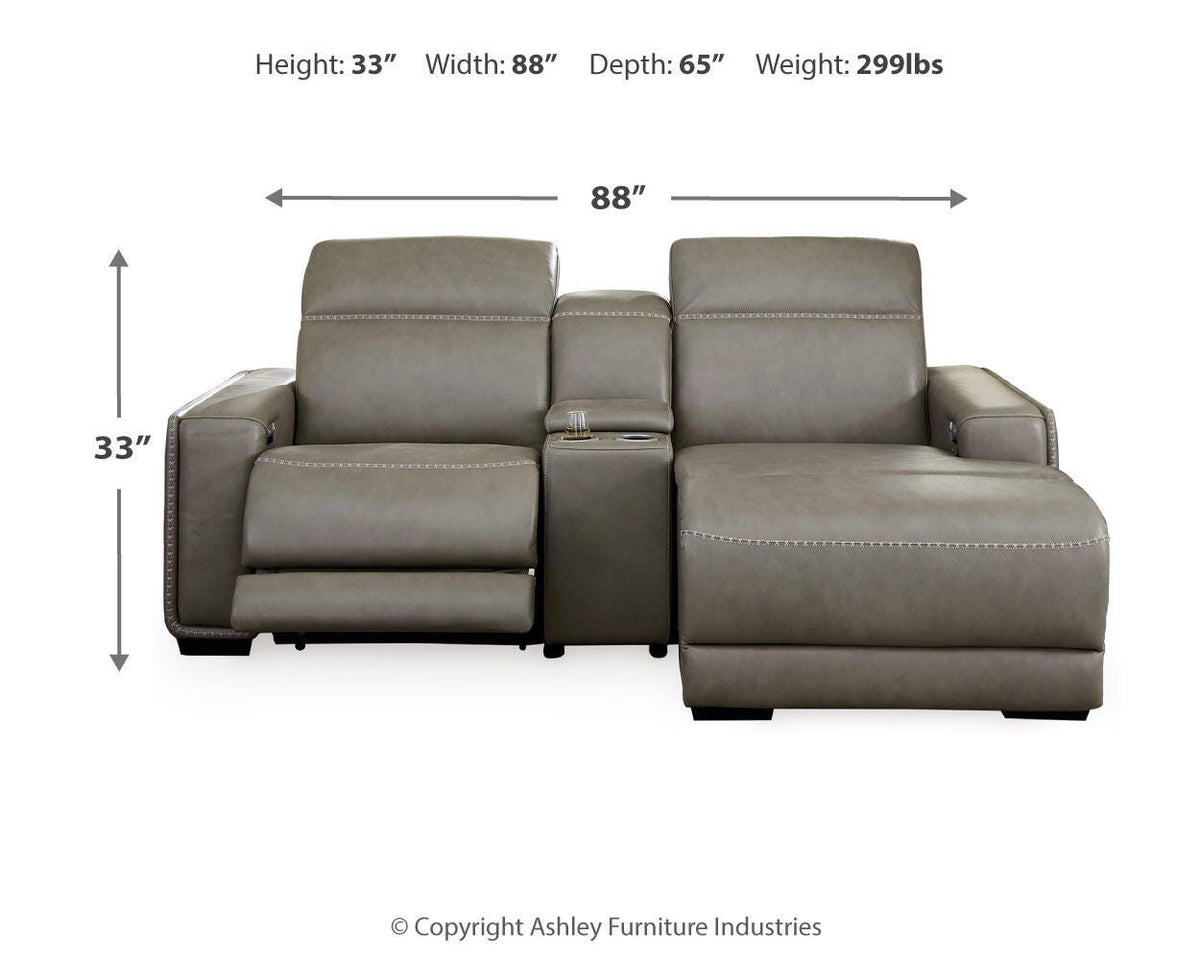Correze Sectional - U94202S11 - approximate manufacturer dimensions (supplier image 42)