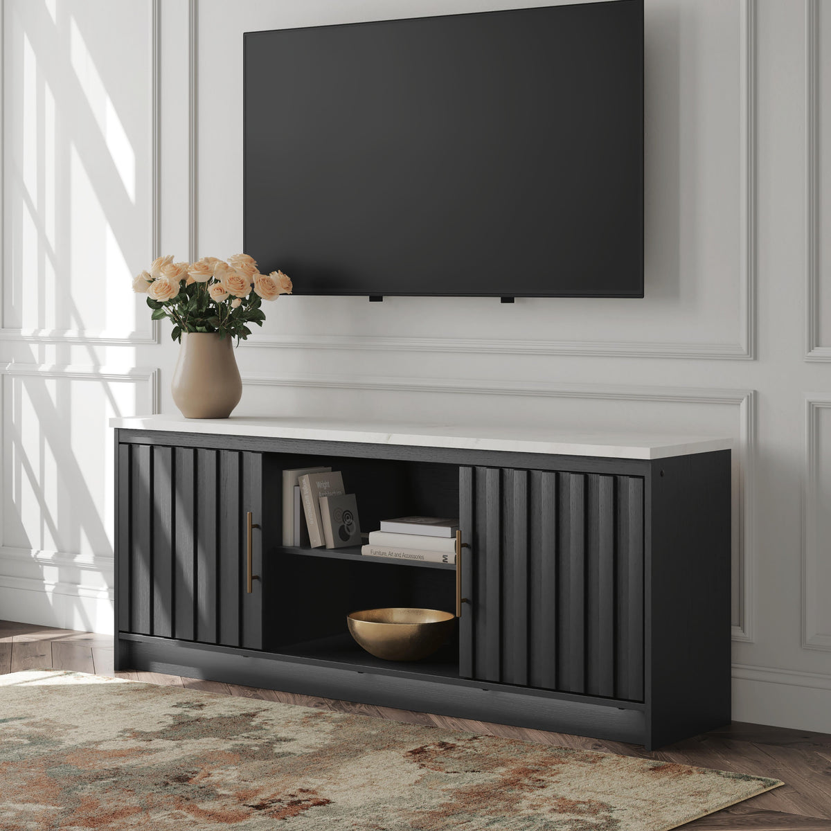 Cadmori 63" TV Stand - W2616-468 - product view or room setting; only tv stand included (supplier image 2)