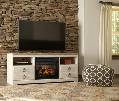 Willowton 64" TV Stand - W267-68 - product view or room setting; only tv stand included (supplier image 4)