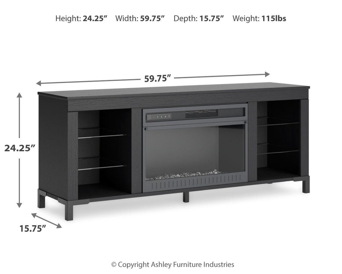 Cayberry 60" TV Stand with Electric Fireplace - W2721-168 - approximate manufacturer dimensions (supplier image 16)