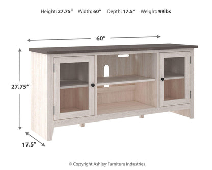Dorrinson 60" TV Stand - W287-68 - approximate manufacturer dimensions (supplier image 4)