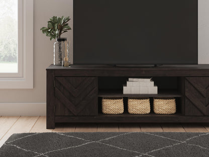 Cayboni 71" TV Stand - W3789-68 - product view or room setting; only tv stand included (supplier image 10)