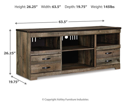 Trinell 63" TV Stand - W446-68 - approximate manufacturer dimensions (supplier image 3)