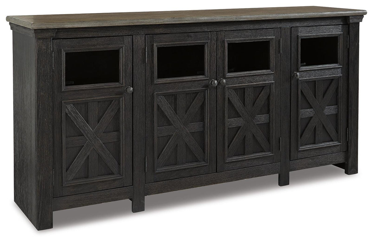 Tyler Creek 74" TV Stand - W736-68 - product view or room setting; only tv stand included (supplier image 5)