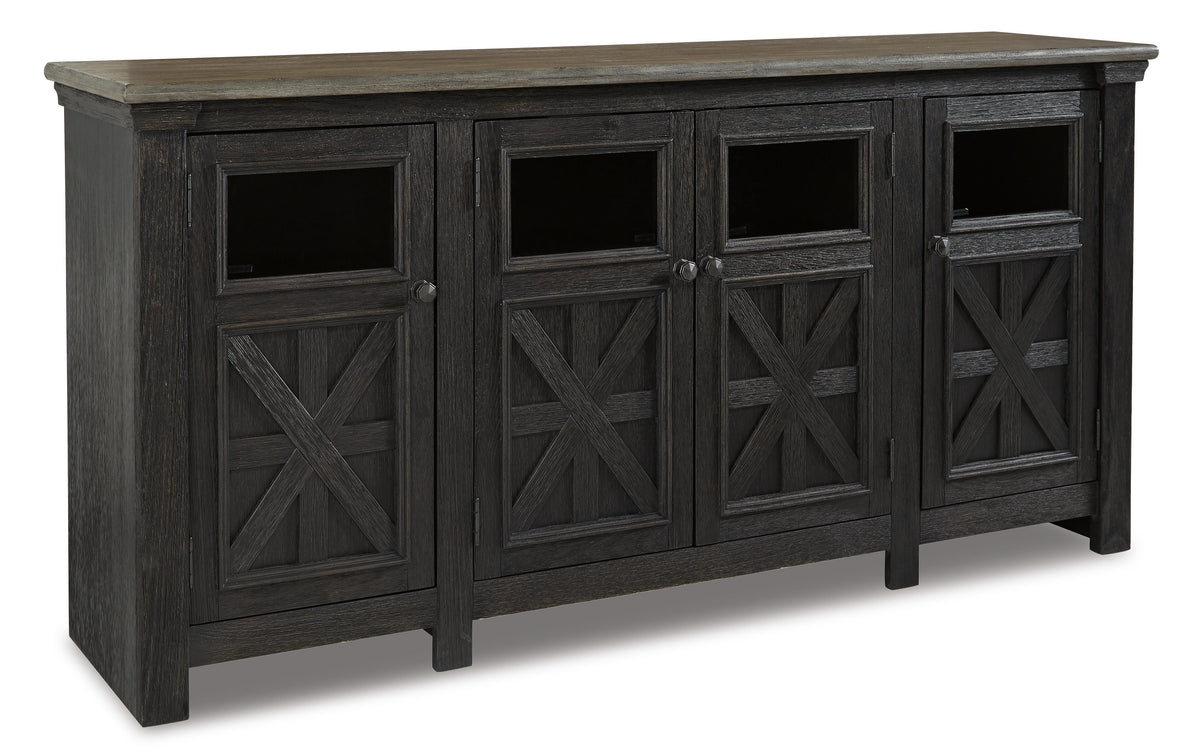 Tyler Creek 74" TV Stand - W736-68 - product view or room setting; only tv stand included (supplier image 1)