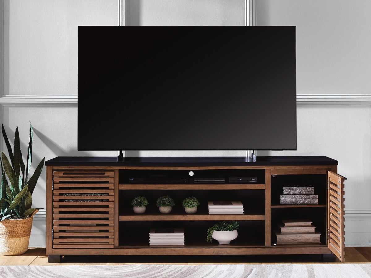 Kallari 84" TV Stand - W737-78 - product view or room setting; only tv stand included (supplier image 6)