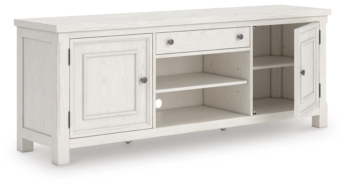 Robbinsdale 72" TV Stand - W742-68 - product view or room setting; only tv stand included (supplier image 3)