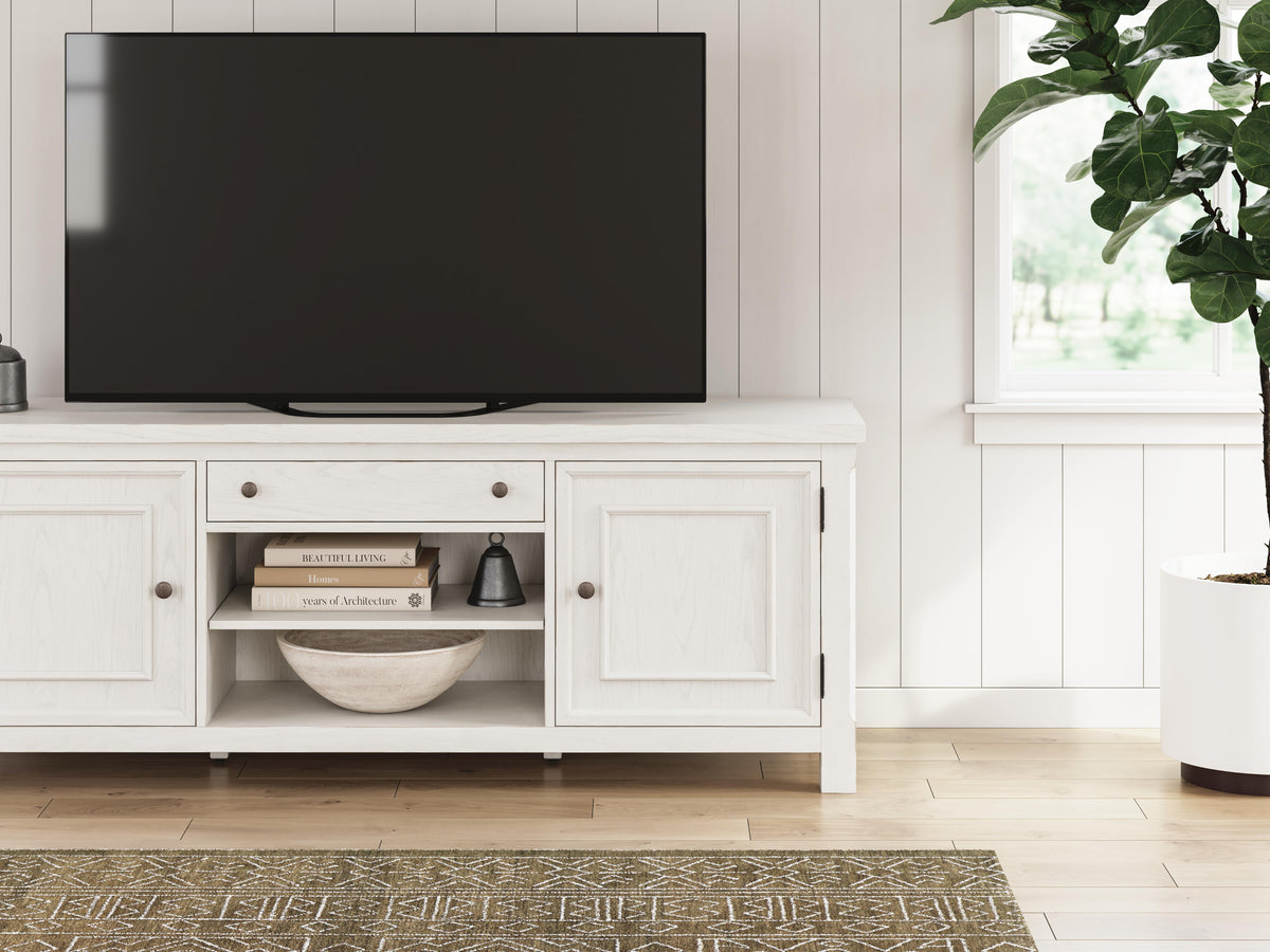 Robbinsdale 72" TV Stand - W742-68 - product view or room setting; only tv stand included (supplier image 8)