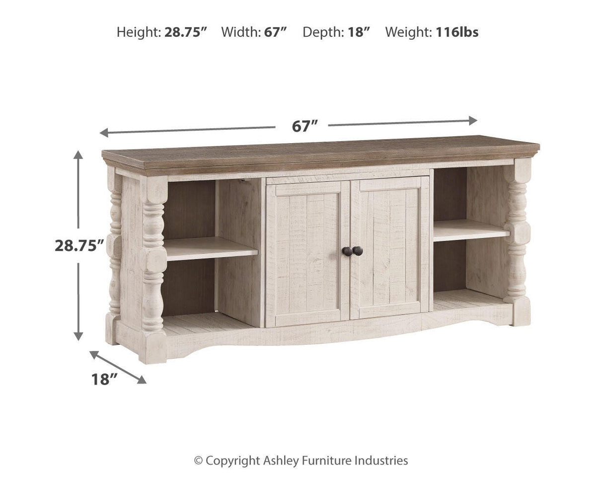 Havalance 67" TV Stand - W814-30 - approximate manufacturer dimensions (supplier image 4)