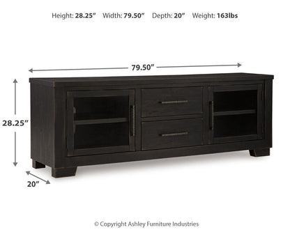 Galliden 80" TV Stand - W841-168 - approximate manufacturer dimensions (supplier image 10)