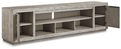 Naydell 92" TV Stand - W996-78 - product view or room setting; only tv stand included (supplier image 3)