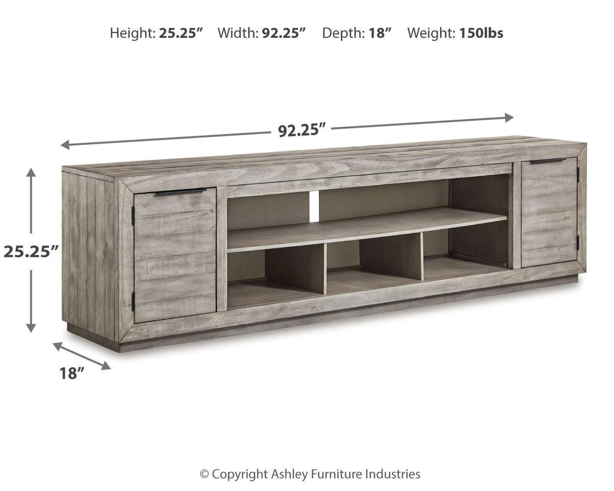 Naydell 92" TV Stand - W996-78 - approximate manufacturer dimensions (supplier image 8)