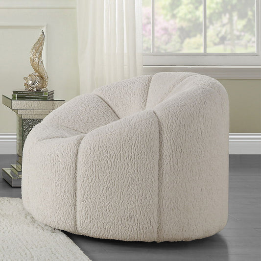 Osmash - Chair With Swivel - White Teddy Sherpa