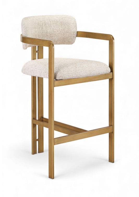 Aurum - Linen Textured Fabric Upholstered Counter Stool