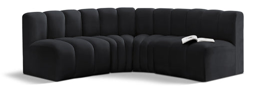 Arc - Velvet 4 Piece Corner Modular Sofa