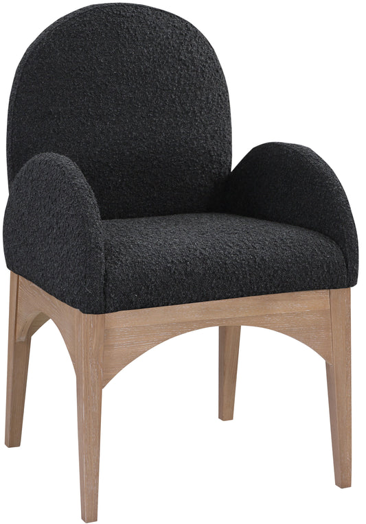 Waldorf - Boucle Dining Arm Chair With Natural Legs