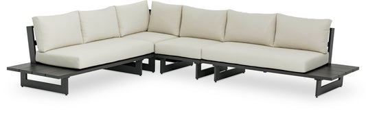 Maldives - 4 Piece Water Resistant Outdoor Patio Modular Sectional With Gray Base