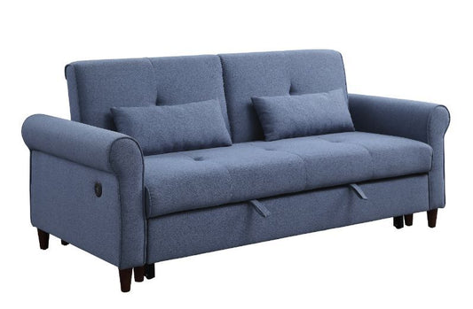 Nichelle - Sofa With Sleeper - Blue Fabric