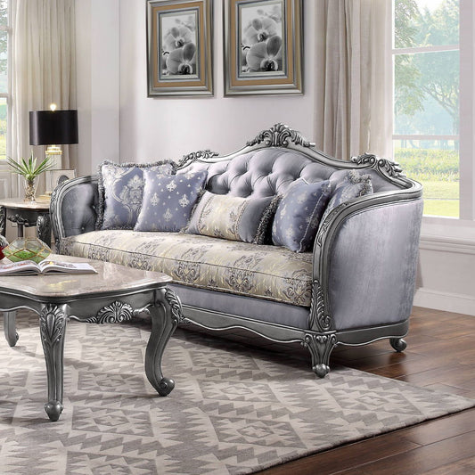 Ariadne - Sofa & Loveseat Set - Fabric & Platinum