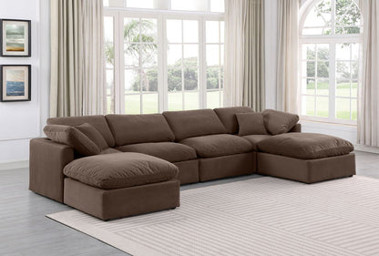 Indulge - Velvet 6 Piece Modular Double Chaise Sectional