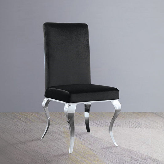 Fabiola - Side Chair (Set of 2) - Black Fabric & Stainless Steel