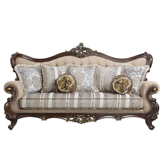 Ragnar - Sofa & Loveseat Set - Light Brown Linen & Cherry