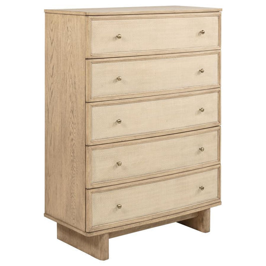 Kailani - 5-Drawer Bedroom Chest Of Drawers - Beige Oak