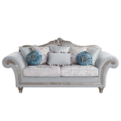 Pelumi - Sofa & Loveseat Set - Light Gray Linen & Platinum
