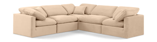 Indulge - Velvet 5 Piece Modular Corner Sectional