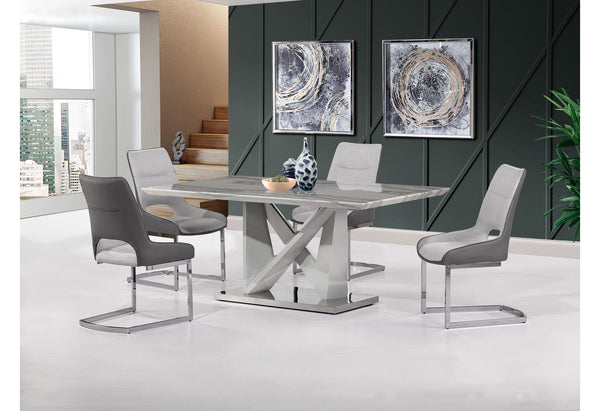 5 Piece Dining Room Set (D844 Dining Table And Four D1119 Dining Chairs) - Light Gray