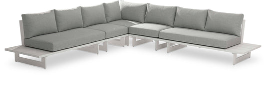 Maldives - 5 Piece Water Resistant Outdoor Patio Modular Sectional With White Base