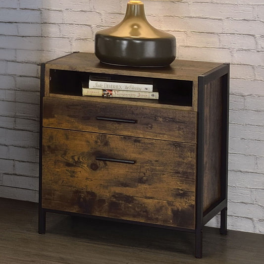 Juvanth - Nightstand - Rustic Oak & Black