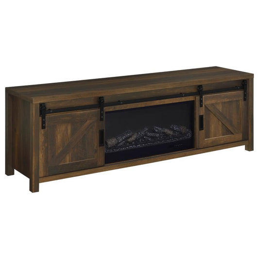 Enfield - 71" TV Stand Fireplace Media Console - Dark Pine