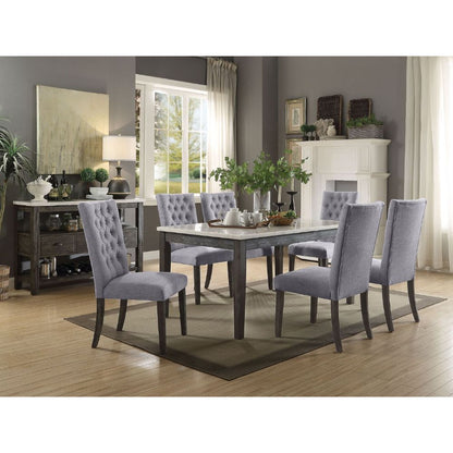 Merel - Dining Set - White Marble Top & Gray Oak