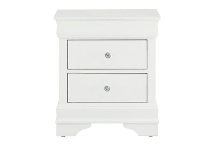 Pompei - Croc Nightstand - Metallic White