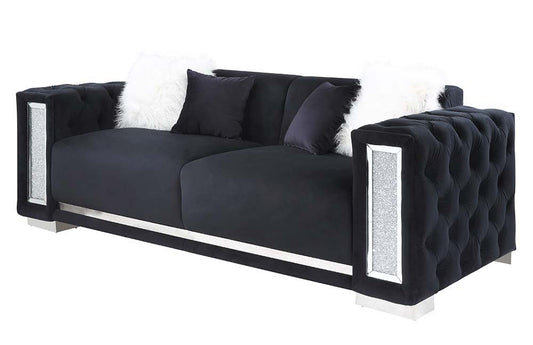 Trislar - Sofa & Loveseat Set - Black Velvet