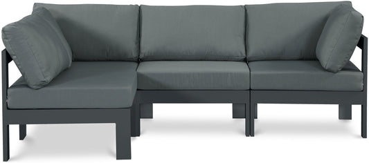 Nizuc - Outdoor Patio 4 Piece Modular Sectional With Gray Frame